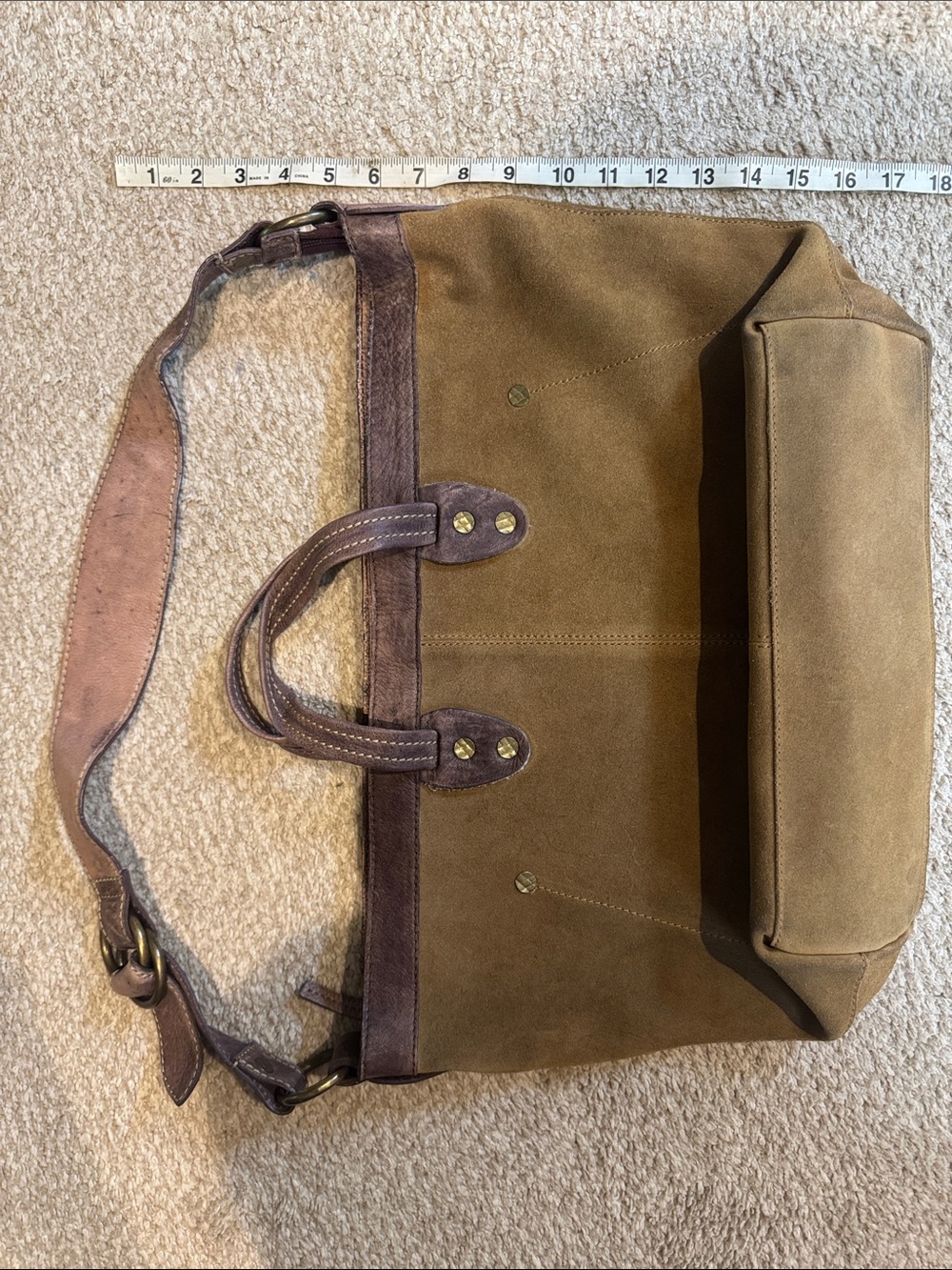 Free People We The Free Suede Tote Bag with Leather Trim - Picture 8 of 8